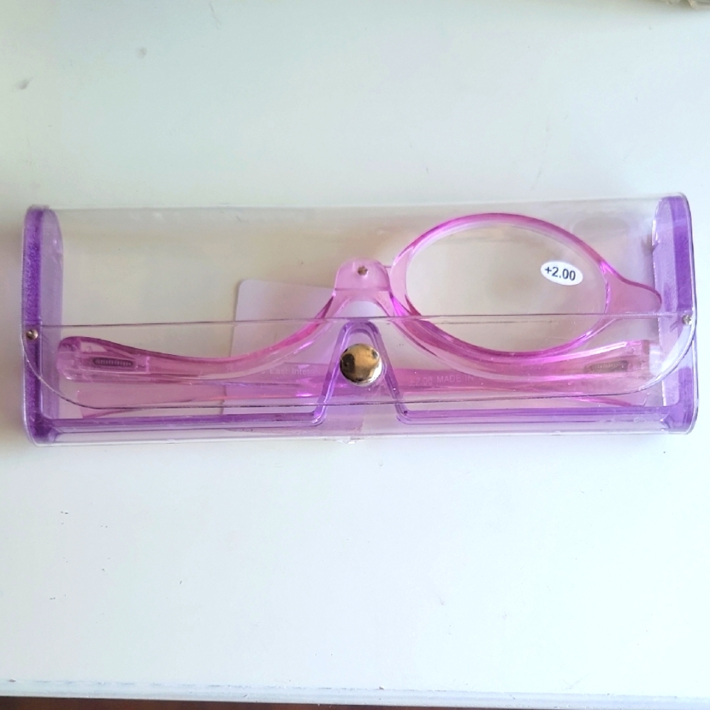 Eye Mkeup Flip Glasses with Case